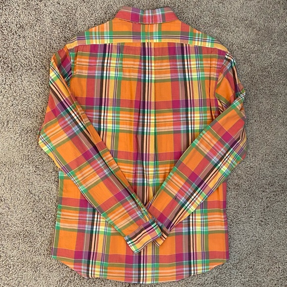 Ralph Lauren Custom Fit Button Down | Size M | Orange / Multicolor - Picture 3 of 6